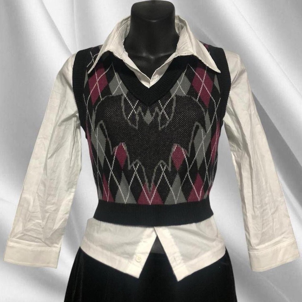 Dolls Kill Bat to School Knit Sweater Vest
